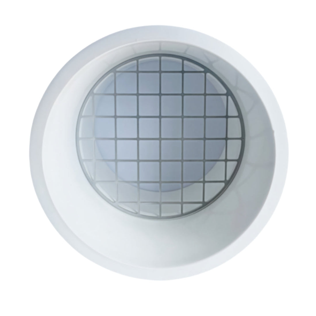 LGQF-LL PVC vent cap installed on roof vent preventing leaves, debris, and animals