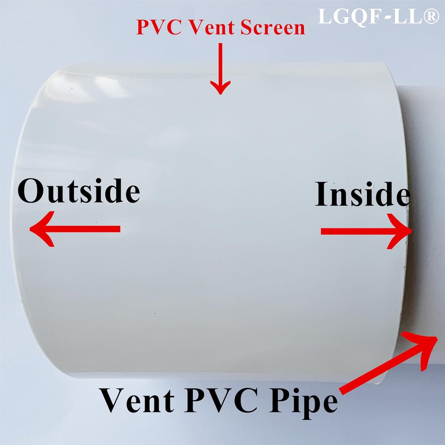 Versatile application of LGQF-LL PVC vent cap for furnace intake, exhaust, and roof vents