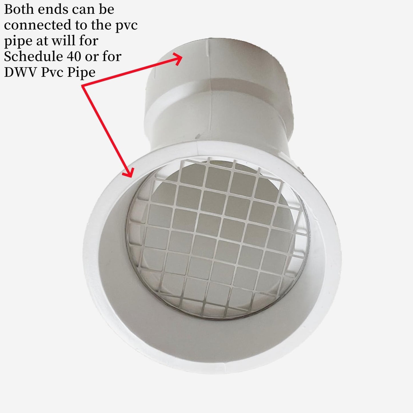 LGQF-LL 2-Inch PVC Vent Cap 45° – 304 Stainless Steel Screen for Furnace Intake, Exhaust & Roof Vent, Drain & Pool Pipe (No Elbow Required, Fits 2" DWV & Schedule 40)