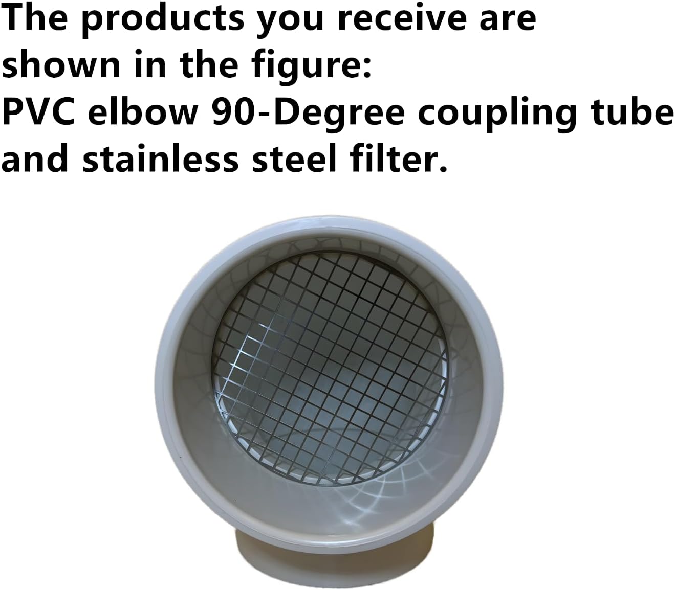 LGQF-LL 6-Inch PVC Vent Cap 90° – 304 Stainless Steel Screen for Furnace Exhaust, Roof Vent, Drain & Roof Pipe (No Elbow Required, Fits 6" Schedule 40)