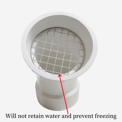 LGQF-LL 2-Inch PVC Vent Cap 45° – 304 Stainless Steel Screen for Furnace Intake, Exhaust & Roof Vent, Drain & Pool Pipe (No Elbow Required, Fits 2" DWV & Schedule 40)