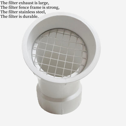 LGQF-LL 2-Inch PVC Vent Cap 45° – 304 Stainless Steel Screen for Furnace Intake, Exhaust & Roof Vent, Drain & Pool Pipe (No Elbow Required, Fits 2" DWV & Schedule 40)