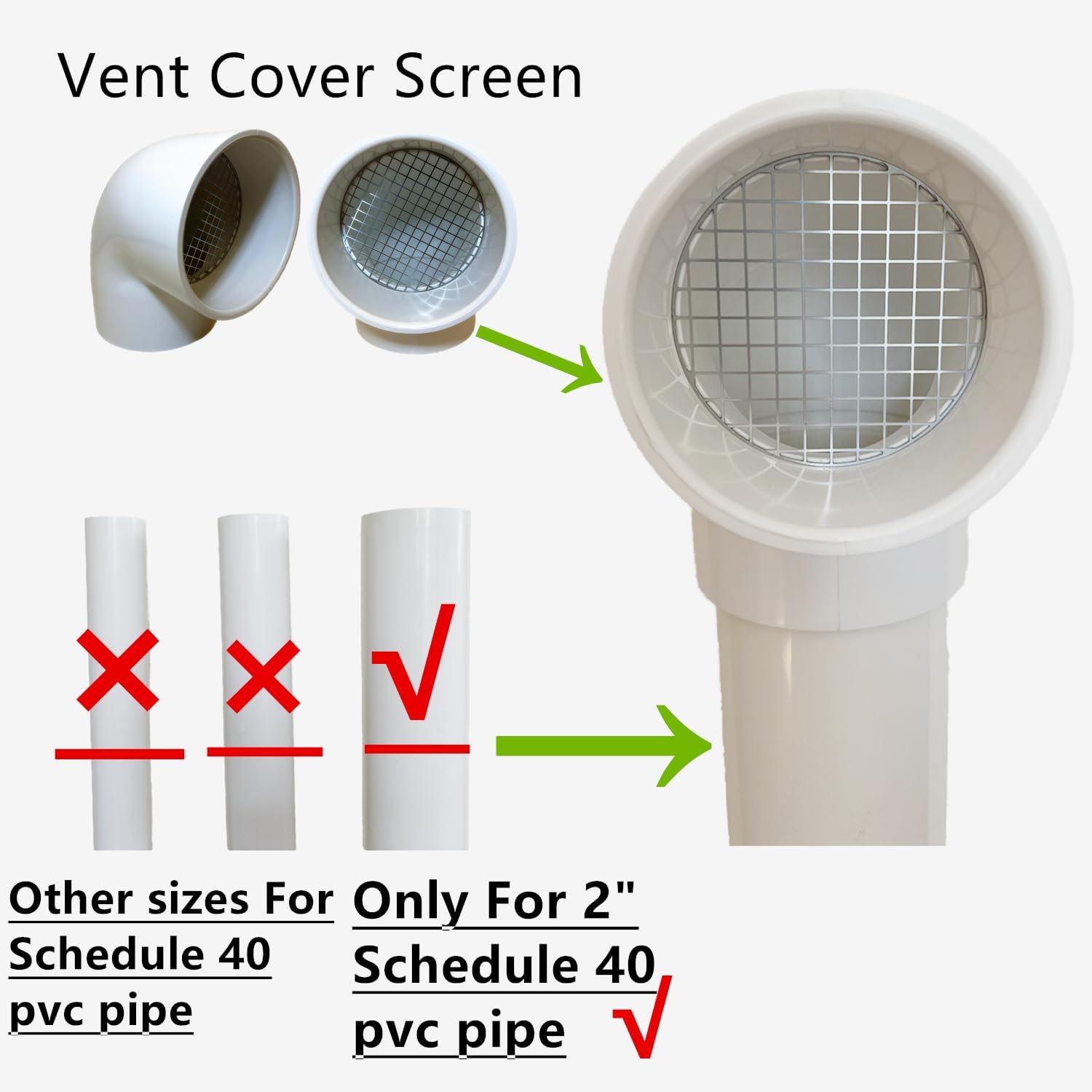 Comparison of LGQF-LL 90 degree vent cap versus traditional bulky elbow and screen combinations.
