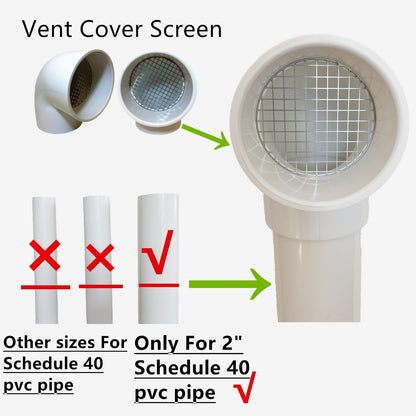 Comparison of LGQF-LL 90 degree vent cap versus traditional bulky elbow and screen combinations.
