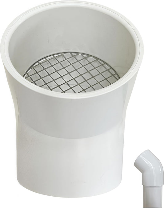 LGQF-LL 2 Inch 45° Short Sweep PVC Termination Vent Cap for Furnace Intake and Exhaust, Outer-Fit, Condensation Drain, 304 Stainless Steel Screen