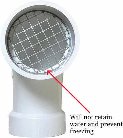 Optimized airflow design for 3 inch PVC furnace intake and exhaust vent screens.